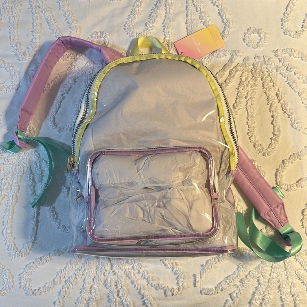 Stoney Clover Lane x Target Clear/Lavender Transparent Backpack Bag. NEW
